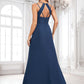 Grace A-line V-Neck Floor-Length Chiffon Bridesmaid Dress DLP0025803