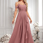 Shaniya A-line Cold Shoulder Asymmetrical Chiffon Bridesmaid Dress DLP0025823