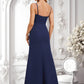 Bria Trumpet/Mermaid Cowl Floor-Length Stretch Crepe Bridesmaid Dress With Ruffle DLP0025766