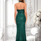 Amirah Sheath/Column Halter Floor-Length Sequin Prom Dresses DLP0025858