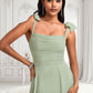 Samantha A-line Cowl Floor-Length Chiffon Bridesmaid Dress With Bow DLP0025738