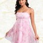 Olivia A-line Straight Mini Lace Homecoming Dress With Bow Flower DLP0025670