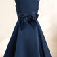 Celeste A-line Straight Short Satin Homecoming Dress With Bow DLP0025639