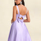 Olga A-line Sweetheart Short Satin Homecoming Dress With Bow DLP0025682