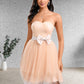 Sloane Ball-Gown/Princess Sweetheart Short Tulle Homecoming Dress With Bow DLP0025719