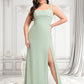 Kathleen Trumpet/Mermaid Square Floor-Length Chiffon Bridesmaid Dress DLP0025808