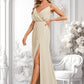 Paloma A-line V-Neck Floor-Length Chiffon Bridesmaid Dress DLP0025790