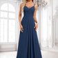 Grace A-line V-Neck Floor-Length Chiffon Bridesmaid Dress DLP0025803