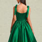 Laylah Ball-Gown/Princess Straight Short Satin Homecoming Dress With Bow DLP0025645