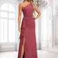 Lara A-line One Shoulder Floor-Length Chiffon Bridesmaid Dress With Ruffle DLP0025824