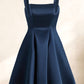 Celeste A-line Straight Short Satin Homecoming Dress With Bow DLP0025639