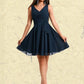 Sherlyn A-line V-Neck Short Chiffon Homecoming Dress With Pleated DLP0025644