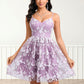 Braelyn A-line V-Neck Short Lace Homecoming Dress With Embroidered DLP0025697