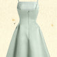 Laila A-line Straight Short Satin Homecoming Dress DLP0025643