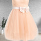 Sloane Ball-Gown/Princess Sweetheart Short Tulle Homecoming Dress With Bow DLP0025719