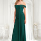 Kamari A-line Off the Shoulder Floor-Length Chiffon Bridesmaid Dress DLP0025744