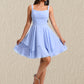 Eloise A-line Scoop Short Chiffon Homecoming Dress With Pleated DLP0025654