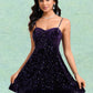 Uerica A-line Sweetheart Short Sequin Homecoming Dress DLP0025649