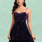 Uerica A-line Sweetheart Short Sequin Homecoming Dress DLP0025649