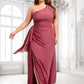 Lara A-line One Shoulder Floor-Length Chiffon Bridesmaid Dress With Ruffle DLP0025824