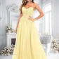 Jaylyn Ball-Gown/Princess V-Neck Floor-Length Tulle Prom Dresses With Sequins Appliques Lace DLP0025837