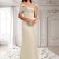 Cierra A-line Asymmetrical Off the Shoulder Floor-Length Satin Prom Dresses DLP0025884