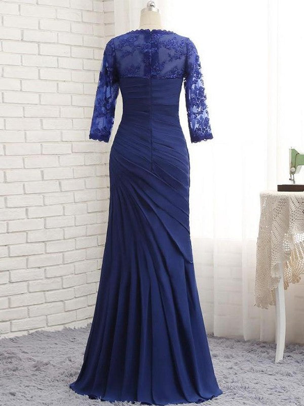 Anna Trumpet/Mermaid Chiffon Lace Sweetheart 3/4 Sleeves Floor-Length Mother of the Bride Dresses DLP0020442