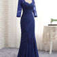 Anna Trumpet/Mermaid Chiffon Lace Sweetheart 3/4 Sleeves Floor-Length Mother of the Bride Dresses DLP0020442