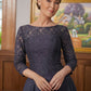 Danielle A-Line/Princess Chiffon Lace Scoop 3/4 Sleeves Tea-Length Mother of the Bride Dresses DLP0020347