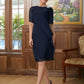 Skylar Sheath/Column Chiffon Beading Scoop 1/2 Sleeves Knee-Length Mother of the Bride Dresses DLP0020351