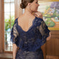 Alula Sheath/Column Silk like Satin Lace V-neck Short Sleeves Floor-Length Mother of the Bride Dresses DLP0020338