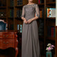 Tracy A-Line/Princess Chiffon Applique Scoop 3/4 Sleeves Floor-Length Mother of the Bride Dresses DLP0020303