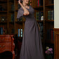 Tanya A-Line/Princess Chiffon Ruched V-neck Short Sleeves Floor-Length Mother of the Bride Dresses DLP0020304