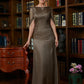 Charlie Sheath/Column 30D Chiffon Ruched Scoop Short Sleeves Floor-Length Mother of the Bride Dresses DLP0020340