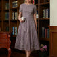 Ruby A-Line/Princess Chiffon Lace Scoop Short Sleeves Tea-Length Mother of the Bride Dresses DLP0020302