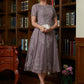 Ruby A-Line/Princess Chiffon Lace Scoop Short Sleeves Tea-Length Mother of the Bride Dresses DLP0020302