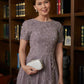 Ruby A-Line/Princess Chiffon Lace Scoop Short Sleeves Tea-Length Mother of the Bride Dresses DLP0020302