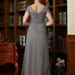 Lea A-Line/Princess Chiffon Applique Sweetheart Short Sleeves Floor-Length Mother of the Bride Dresses DLP0020328