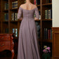 Hadley A-Line/Princess Chiffon Applique Off-the-Shoulder 3/4 Sleeves Floor-Length Mother of the Bride Dresses DLP0020308