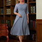 Victoria A-Line/Princess Chiffon Lace Scoop 1/2 Sleeves Tea-Length Mother of the Bride Dresses DLP0020356