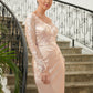 Jacquelyn Sheath/Column Satin Lace V-neck Long Sleeves Knee-Length Mother of the Bride Dresses DLP0020359