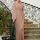 Camryn A-Line/Princess Chiffon Applique V-neck Long Sleeves Floor-Length Mother of the Bride Dresses DLP0020313