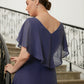 Kristin A-Line/Princess Chiffon Beading V-neck Short Sleeves Asymmetrical Mother of the Bride Dresses DLP0020312