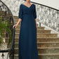 Kennedy A-Line/Princess Chiffon Ruched V-neck 1/2 Sleeves Floor-Length Mother of the Bride Dresses DLP0020344