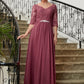 Pat A-Line/Princess Chiffon Lace V-neck 3/4 Sleeves Floor-Length Mother of the Bride Dresses DLP0020306