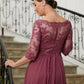 Pat A-Line/Princess Chiffon Lace V-neck 3/4 Sleeves Floor-Length Mother of the Bride Dresses DLP0020306