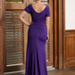 Lexie Sheath/Column Jersey Beading Square Short Sleeves Floor-Length Mother of the Bride Dresses DLP0020333