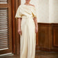 Logan Sheath/Column Charmeuse Ruched Off-the-Shoulder Short Sleeves Floor-Length Mother of the Bride Dresses DLP0020309