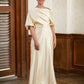 Logan Sheath/Column Charmeuse Ruched Off-the-Shoulder Short Sleeves Floor-Length Mother of the Bride Dresses DLP0020309