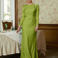 Mandy Sheath/Column Jersey Ruched Scoop Long Sleeves Floor-Length Mother of the Bride Dresses DLP0020352